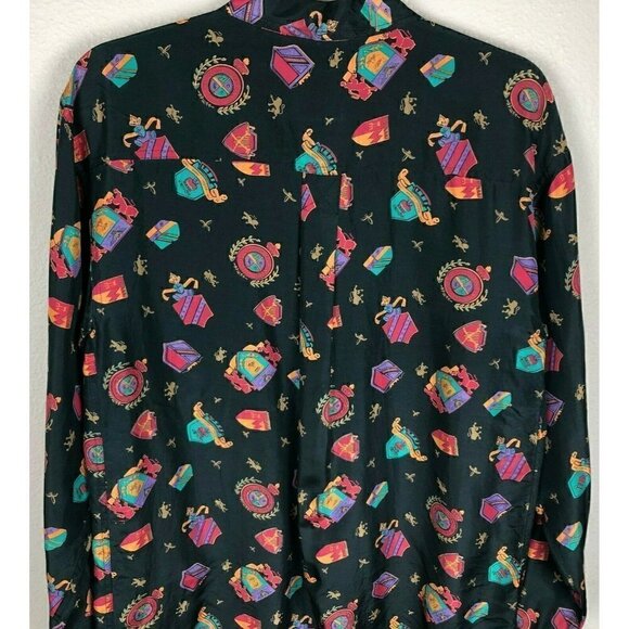 Vintage OLEG CASSINI SILKS Blouse - 1980's Studio 54 Vibe - Picture 5 of 6